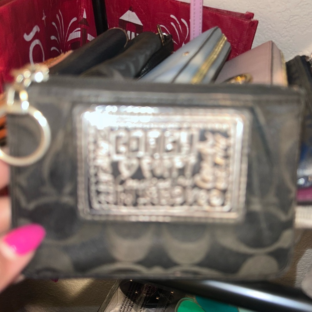 Coach Poppy Card Holder With Key Ring